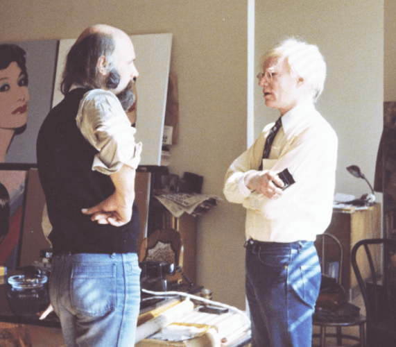 Jörg Schellmann and Andy Warhol at Warhol’s studio, New York 1983 Jörg Schellmann and Andy Warhol at Warhol’s studio, New York 1983