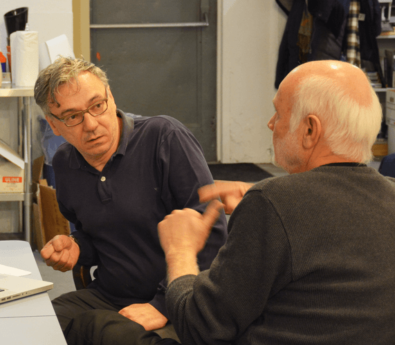 Peter Halley and Jörg Schellmann at Halley’s studio, New York 2014 Peter Halley and Jörg Schellmann at Halley’s studio, New York 2014