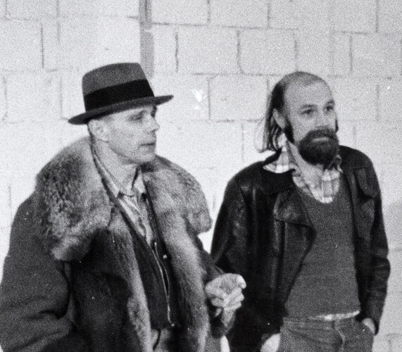 Joseph Beuys and Jörg Schellmann in Munich 1976 Joseph Beuys and Jörg Schellmann in Munich 1976